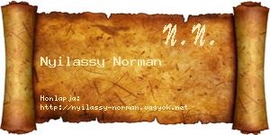 Nyilassy Norman névjegykártya